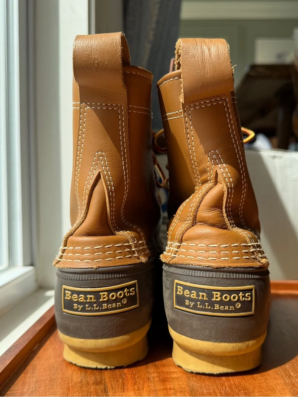 L.L. Bean Women's Two-Tone Tan and Dark Gray Winter Rain Boots
